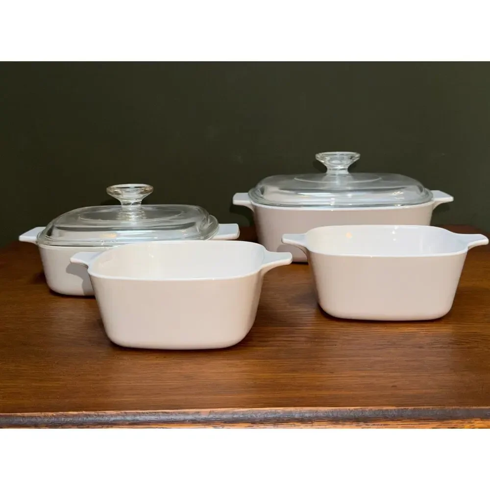 CorningWare Just White/All White Casserole Set 1QT A-1-B 2QT A-2-B, P-43-B 700ml